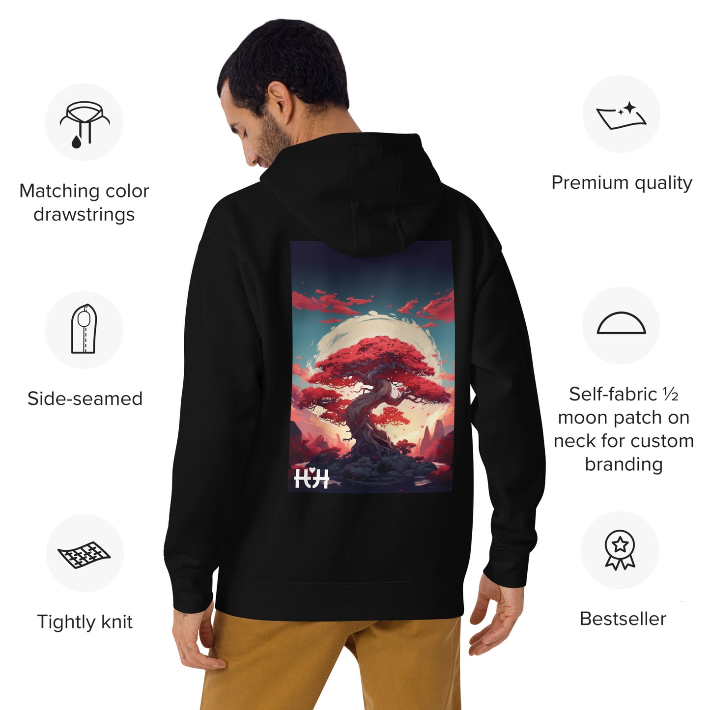 Red Bonsai Tree Hoodie - HH