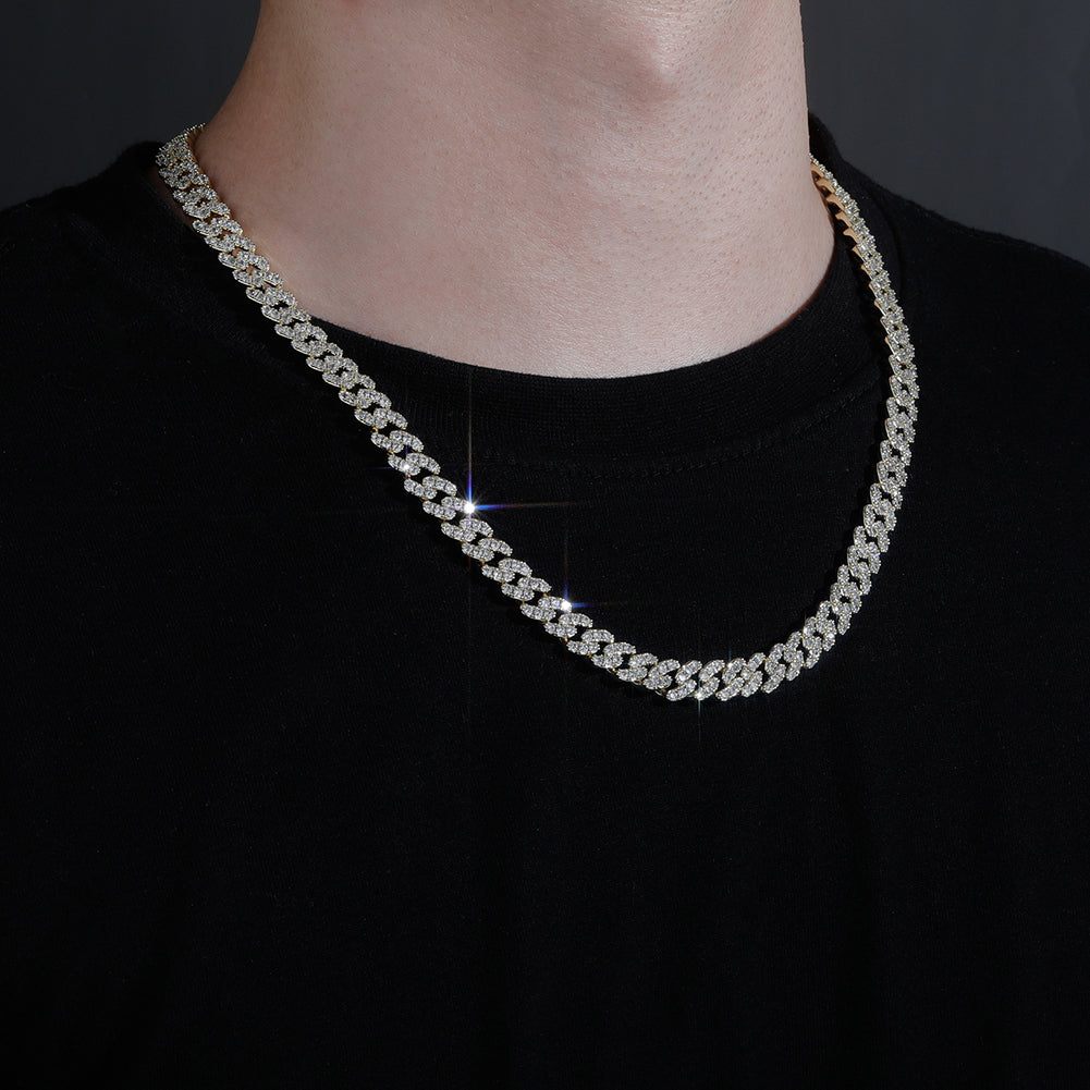 9mm Miami Cuban Link Chain - Hollow Hearts