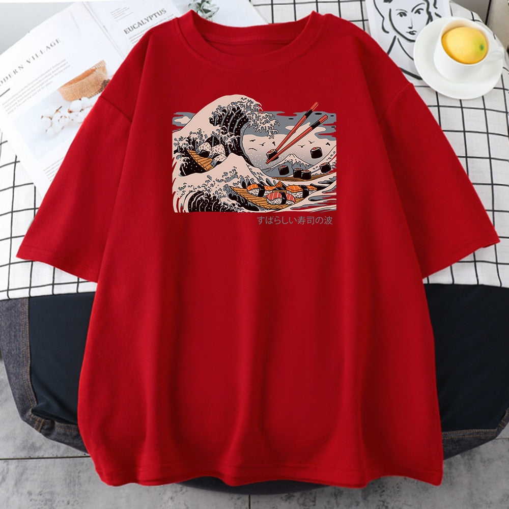 Oversized Sushi Great Wave T-Shirt