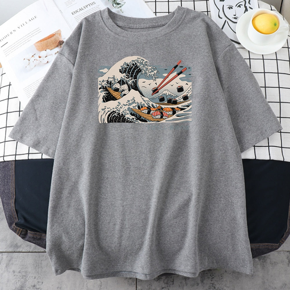 Oversized Sushi Great Wave T-Shirt