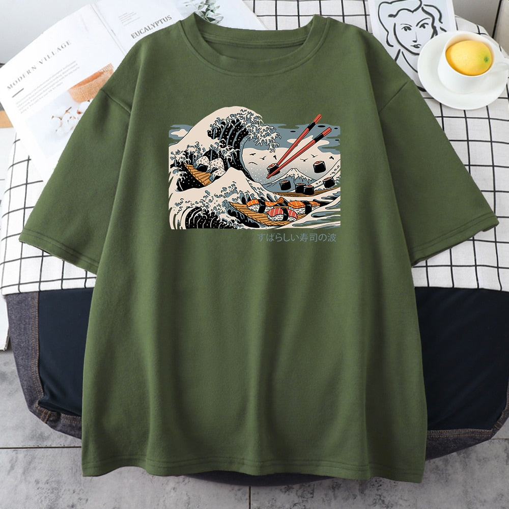 Oversized Sushi Great Wave T-Shirt