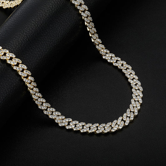 9mm Miami Cuban Link Chain - Hollow Hearts