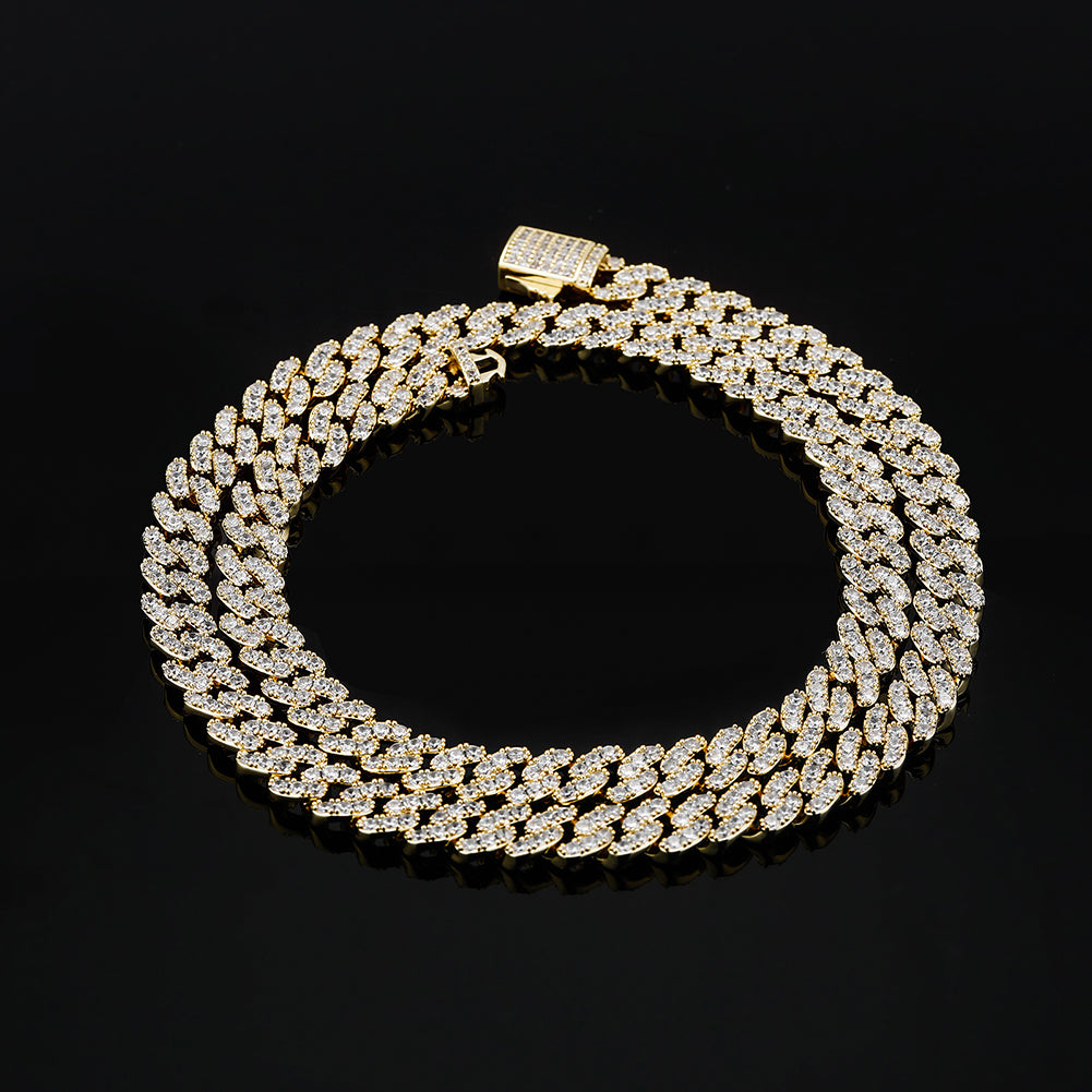 9mm Miami Cuban Link Chain - Hollow Hearts