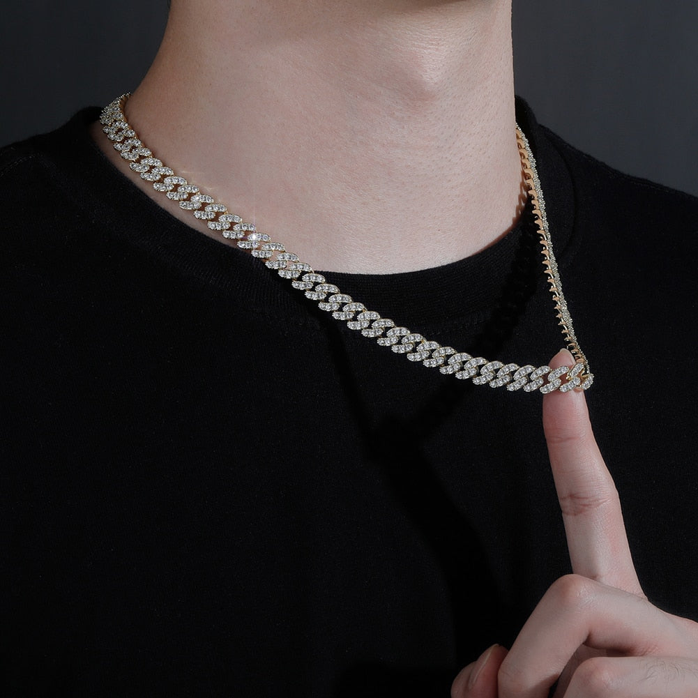 9mm Miami Cuban Link Chain - Hollow Hearts