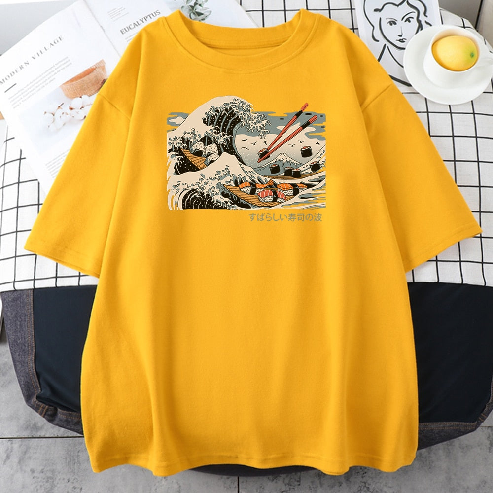 Oversized Sushi Great Wave T-Shirt