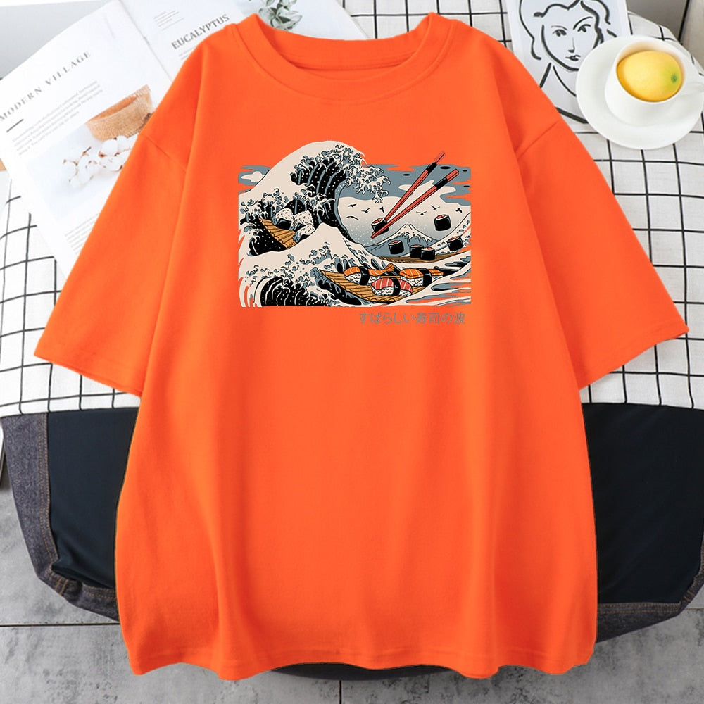 Oversized Sushi Great Wave T-Shirt